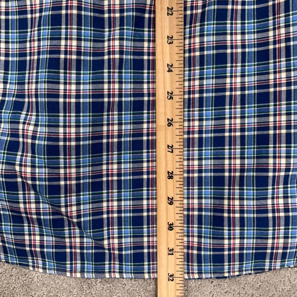 Polo Ralph Lauren Men XL Blue Tartan Plaid Classic Fit Preppy Pony Logo